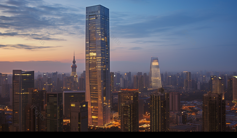 黄昏晚霞中央商务区cbd风光,高清,摄影图,摄影图片,图片大全,摄影图免费下载